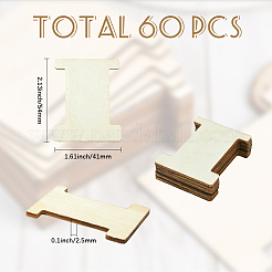 クラフト用品用の未完成の木製切り抜き60個  骨  トウモロコシの穂の黄色  54x41x2.5mm&nbsp;DIY-SC0031-12A