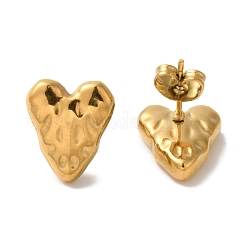 Ion Plating(IP) 304 Stainless Steel Heart Stud Earrings for Women&nbsp;EJEW-Z066-08G