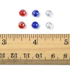 900個3色透明アクリルビーズ  ラウンド  ab色メッキ  ミックスカラー  6mm  穴：1.8mm  約300PCS /カラー&nbsp;MACR-FS0002-23
