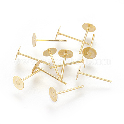 202 ステンレススチールスタッドピアス金具  304ステンレスピン付き  ゴールドカラー  12x5mm  ピン：0.7mm&nbsp;STAS-F186-01G-5mm