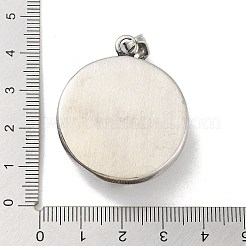 304ステンレスペンダント  アンティークシルバー  クロスとフラットラウンド  38x32.5x11.5mm  穴：8x5mm&nbsp;STAS-M336-01E-AS
