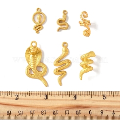 12本6スタイルアロイペンダント  スネークチャーム  ゴールドカラー  20~41x10~19x2~11mm  穴：1.8~7mm  2個/スタイル&nbsp;FIND-FS0003-54