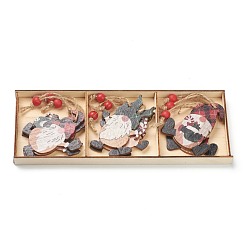 Christmas Theme Wood Big Pendant Decorations&nbsp;HJEW-F010-04