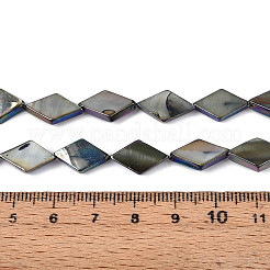 染め天然淡水シェルビーズ連売り  菱形  グレー  13~16x8.5~10x2~3mm  穴：0.5mm  約26~29個/連  14.96~15.94''（38~40.5センチメートル）&nbsp;SHEL-T020-13A