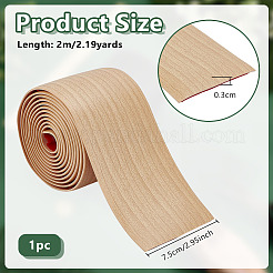 木目調PVCエッジバンドテープ  キャビネットやテーブル用の粘着式家具エッジトリム  モカシン  75x3mm  2m / pc&nbsp;DIY-WH0591-570C