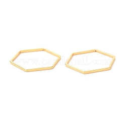 201 ステンレススチールリンクリング  六角  ゴールドカラー  22x20x1mm&nbsp;STAS-C030-13C-G