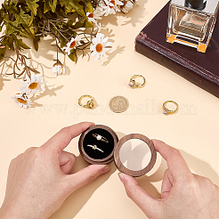 2-Slot Wood Couple Ring Storage Boxes with Velvet Inside and Window&nbsp;CON-CL0001-28A