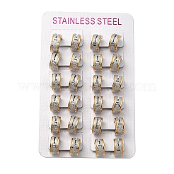 ゴールドフラッシュサンド 304 ステンレススチール フープピアス  ラウンド  ステンレス鋼色  13x7mm&nbsp;EJEW-M001-06D-P