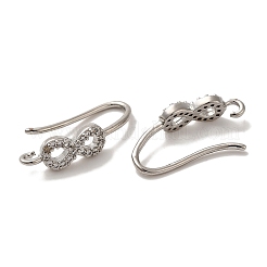 Rack Plating Brass Micro Pave Clear Cubic Zirconia Earring Hooks&nbsp;KK-A231-03P