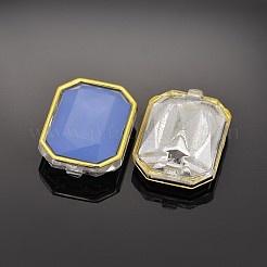 縫い付けラインストーン  マルチ連リンク  台湾アクリル  黄金メッキ  服飾材料  長方形  コーンフラワーブルー  25x19x9mm  穴：1mm&nbsp;X-SA12-15x21-ACG-H15
