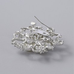 Exquisite ABS Plastic Pearl Flower Lapel Pin&nbsp;JEWB-WH0020-17P