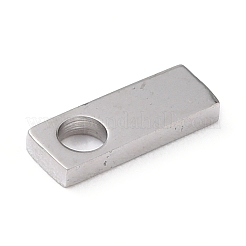 変色しにくい304ステンレススチールペンダント  手動研磨  長方形  ステンレス鋼色  8x3x1mm  穴：2mm&nbsp;STAS-D007-01P