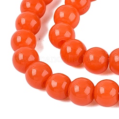 オペークソリッドカラーガラスビーズ連売り  ラウンド  ミックスカラー  6~6.5mm  穴：1.4mm  約67~70個/連  14.76インチ〜15.16インチ（37.5~38.5cm）&nbsp;GLAA-T032-P6mm-M