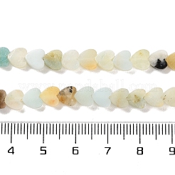 天然フラワーアマゾナイトビーズ連売り  ハート  6x6x3mm  穴：1mm  約69~71個/連  14.57''~14.96''（37~38センチメートル）&nbsp;G-M403-A34-02