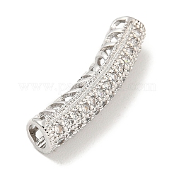 Brass Micro Pave Clear Cubic Zirconia Beads&nbsp;KK-G493-12P-01