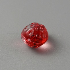 手作りランプワークビーズ  半孔  苺  レッド  13x11x10mm  穴：1.2mm&nbsp;LAMP-CJC0003-04