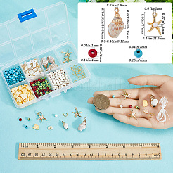 Ocean Theme DIY Synthetic Turquoise & Shell Beads Bracelet Making Kits&nbsp;DIY-SC0028-41