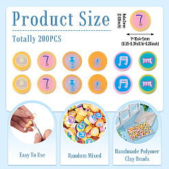 200Pcs Printed Handmade Polymer Clay Beads&nbsp;CLAY-TA0002-11