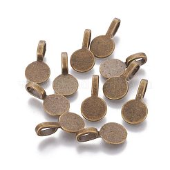 Tibetan Style Alloy Glue On Flat Pad Pendant Bails&nbsp;TIBEP-1124-AB-FF