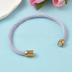 304 Stainless Steel with Polyester Metallic Cord Bracelets for Women&nbsp;BJEW-Z145-01G-27