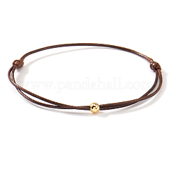 Brass Round Ball Polyester Cord Braided Bracelets&nbsp;QR8302-2