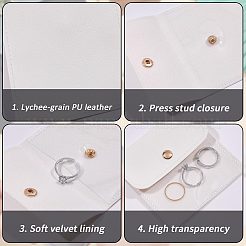 6Pcs PU Leather with PVC Pouches with Snap Button&nbsp;ABAG-WH0072-036B