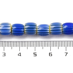 Handmade Lampwork Chevron Beads Strands&nbsp;LAMP-K041-01B-15