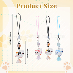 3Pcs Handmade Lampwork & Glass Mobile Straps&nbsp;HJEW-JOY00006