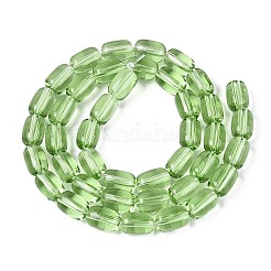 透明ガラスビーズ連売り  バレル  薄緑  9x6mm  穴：0.7~1mm  約42~44個/連  14.57~15.75''（37~40センチメートル）&nbsp;GLAA-T028-14T-A01