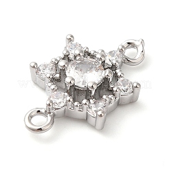 Brass Pave Clear Cubic Zirconia Connector Charms&nbsp;KK-G503-30P