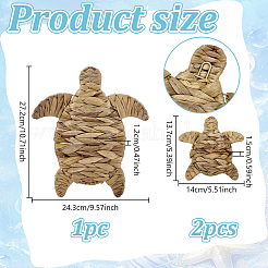 Straw and Iron Tortoise Display Decoration&nbsp;AJEW-GA0009-95