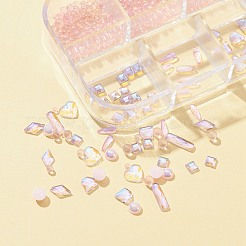 8 スタイルのガラス ラインストーン カボション  ネイルアートの装飾の付属品  多面カット  混合形状  ミックスカラー  9x2.5x2mm&nbsp;MRMJ-FS0001-02