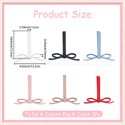 6Pcs 6 Colors Imitation Leather Bowknot Accessories&nbsp;DIY-CL0001-64