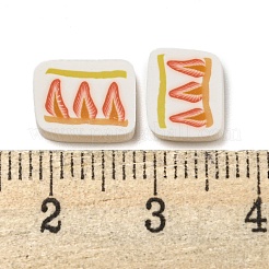 手作り樹脂粘土ビーズ  穴がない  ケーキ  ダークオレンジ  9x9.5x1.5mm&nbsp;CLAY-P003-06