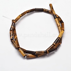 天然石タイガーアイビーズ連売り  コラム  13~14x4~5mm  穴：1mm  約29個/連  15.7インチ&nbsp;X-G-F247-12