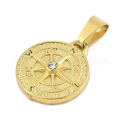 Ion Plating(IP) 304 Stainless Steel Rhinestone Pendants&nbsp;STAS-D112-12G-01