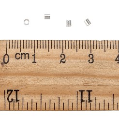 真鍮製つぶし玉カシメ玉  チューブ  銀色のメッキ  2x2x0.1~0.13mm  穴：1.5mm  約1900個/20g&nbsp;X-KK-R077-2mm-S