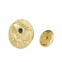 Flat Round 304 Stainless Steel Rhinestone Lapel Pin Backs for Clothes&nbsp;JEWB-P051-01G