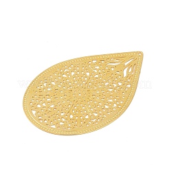 Brass Etched Metal Embellishments Pendants&nbsp;KK-Z058-04G