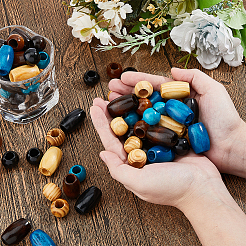 150Pcs 10 Styles Wood European Beads&nbsp;WOOD-FH0002-32