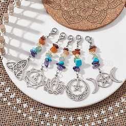 Chakra Natural Gemstone Chips Pendant Decorations&nbsp;HJEW-JM01271