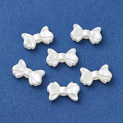 Abs模造パールビーズ  蝶結び  ゴーストホワイト  9x15x3.5mm  穴：2mm&nbsp;X-OACR-Q194-03