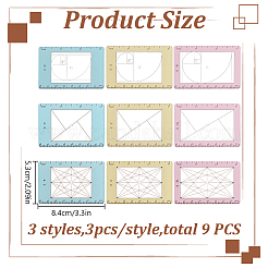 3袋3スタイルアクリルビューファインダー  長方形  ミックスカラー  84x53x2mm  1バッグ/スタイル&nbsp;AJEW-DR0002-29