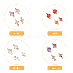 16Pcs 8 Styles Transparent Glass Connector Charms&nbsp;GLAA-HY0001-14