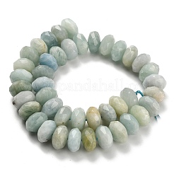 天然石アクアマリンビーズ連売り  多面カット  ディスク  16x8.5~10mm  穴：1.2mm  約42個/連  15.67インチ（39.8cm）&nbsp;G-H329-G01-16mm
