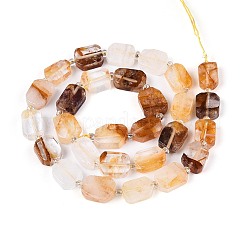Natural Yellow Hematoid Quartz/Golden Healer Quartz Beads Strands&nbsp;G-T138-26A-03