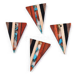 Transparent Resin & Walnut Wood Pendants&nbsp;LS-RESI-TAC0017-50-B02