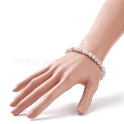 Natural Crazy Agate Round Beaded Stretch Bracelet&nbsp;BJEW-JB08643