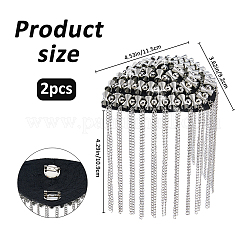 合金タッセルエポレット付きフェルト2個  ブローチ付き  プラチナ  200x115x13mm&nbsp;DIY-FH0011-14P