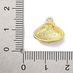 合金エナメルチャーム  ラインストーン付き  ゴールドカラー  ヒトデの形をした貝殻  ライトブルー  13x14x4.5mm  穴：1.2mm&nbsp;FIND-U024-07G-03